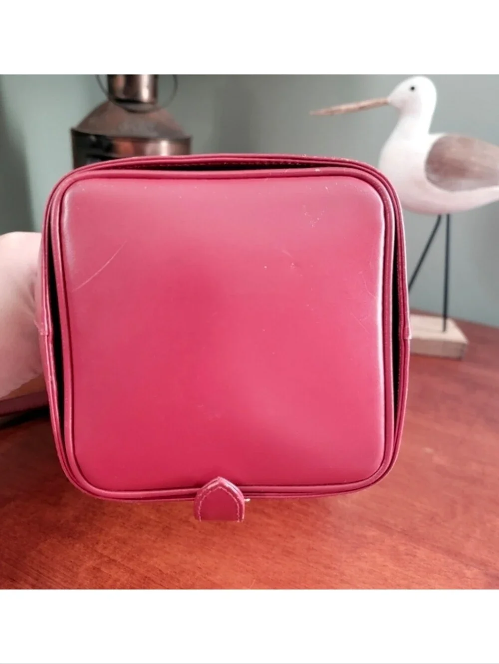 Gianfranco Lotti Firenze Trapezoid Backpack Red Leather Bag Italy